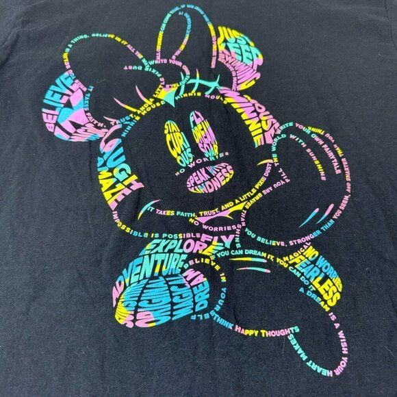 Disney Minnie mouse colorful word collage IMedium women M - Picture 2 of 3